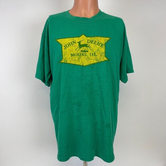 Vintage 90s John Deere T Shirt Mens Size Large Green Moline Illinois - Picture 2 of 5